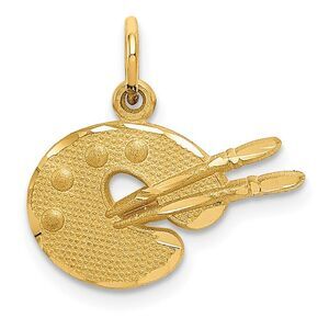 14k Yellow Gold Artist Palette Charm